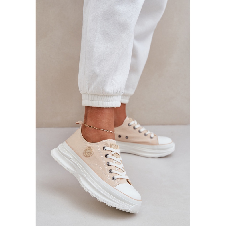 Big Star Naisten lenkkarit massiivisella pohjalla iso tähti NN274127 beige 2