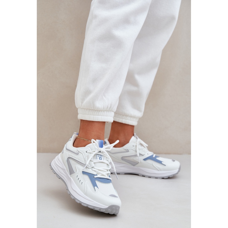 Naisten urheilukengät Big Star NN274A094 Hi-Poly System White-sininen järjestelmä valkoinen 2