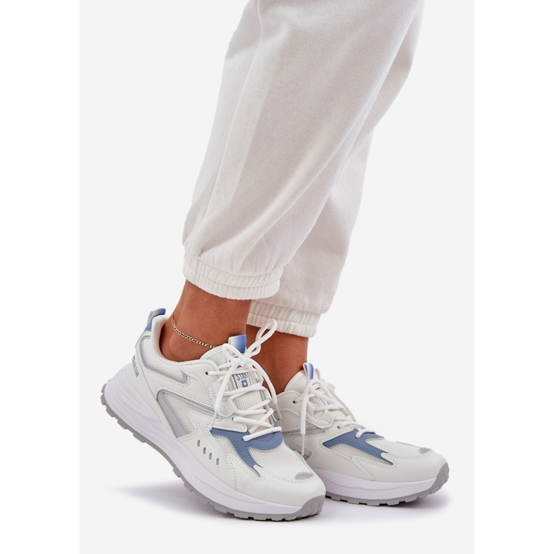 Naisten urheilukengät Big Star NN274A094 Hi-Poly System White-sininen järjestelmä valkoinen 1