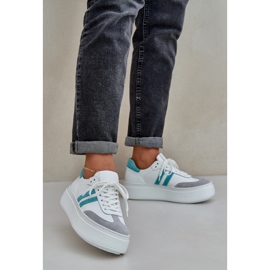 Zazoo N1068S8 Nahka Laskuisten naisten lenkkarit laiturilla valkoinen 2