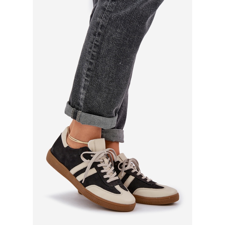 Zazoo N1068 Nahka Low Women's Black Sneakers musta 1