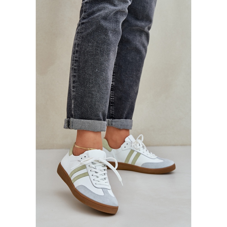 Zazoo N1068 naisten matalat nahkalenkkarit, valkoinen 2