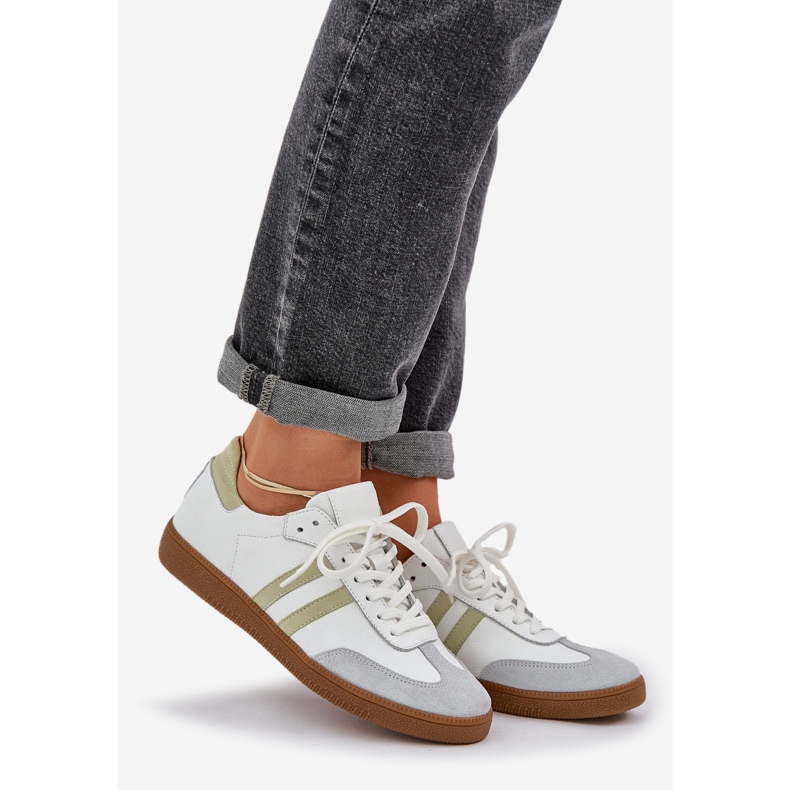 Zazoo N1068 naisten matalat nahkalenkkarit, valkoinen 1