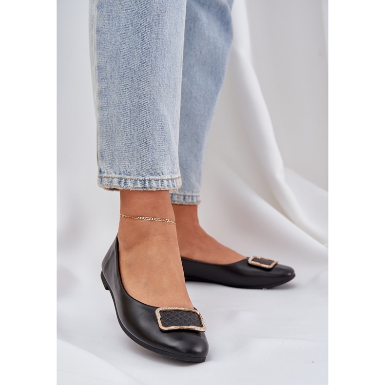 Eco Leather Ballerinas, jossa on musta sisustus 2