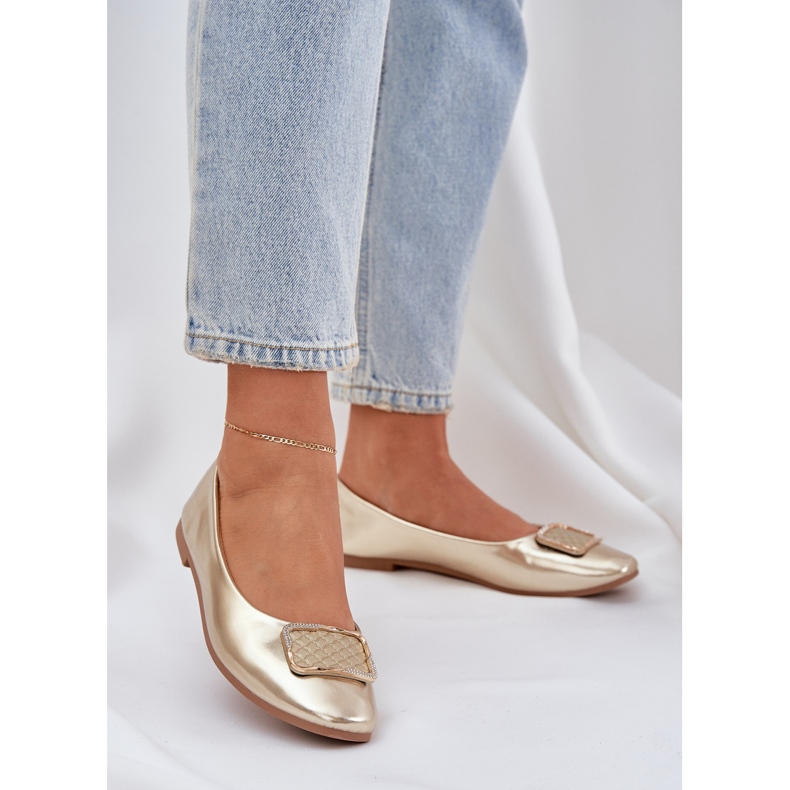 Eco Leather Ballerinas, jossa on kultainen sisustus 2