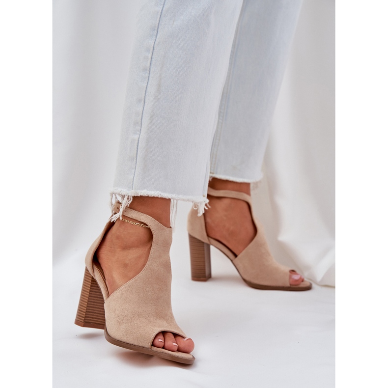 Sandaalit ekologisessa mokkanahassa post beige 2