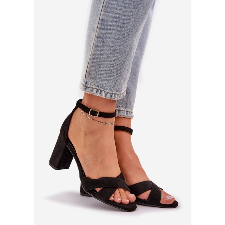 Sandaalit baarikantapäällä Eco mokkanan mustalla 1