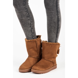 Suede mukluki rusetilla ruskea 1