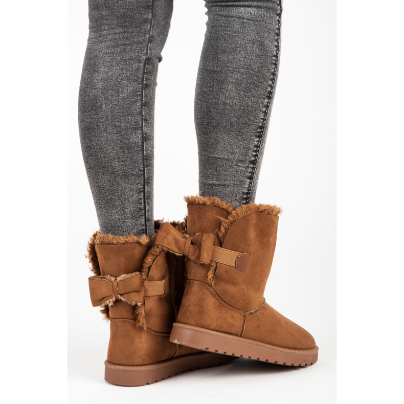 Suede mukluki rusetilla ruskea 2