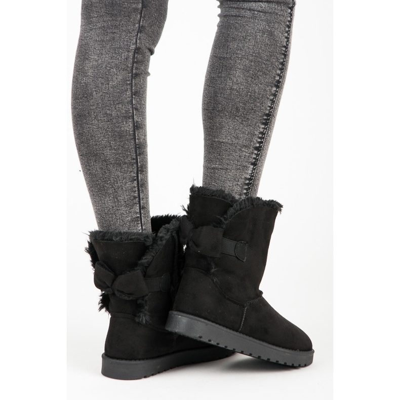 Suede mukluki rusetilla musta 1