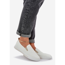 Liukasti ekon nahkaisten naisten lenkkarit lenkkarit kevyellä beigellä 1