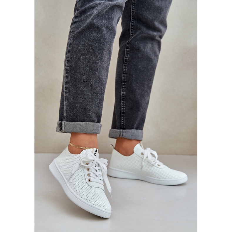 Naisten aukon pitsi -kevyet papu -lenkkarit beige 2