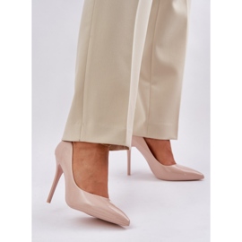 Maalattu korkokengät marginaalilla varpaat beige 2