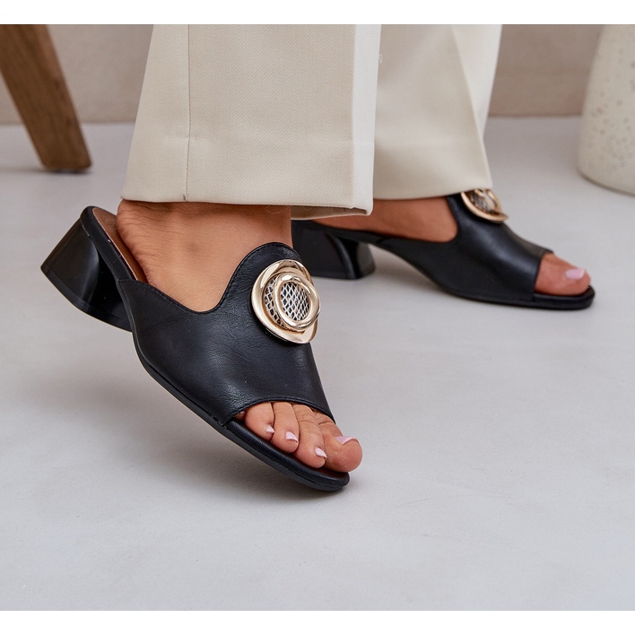 Jezzi Tyylikkät naisten matalat kyltit, joilla on musta sisustus 2