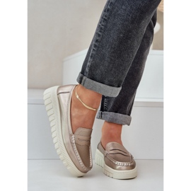 Naisten avoimien nahkavalmisteiden ja samppanjakiilat kultainen 2