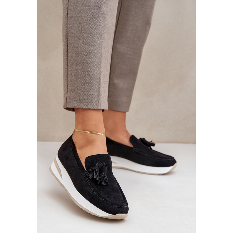 Mokkasiinit herkän ekologisen kiilan kanssa musta 2