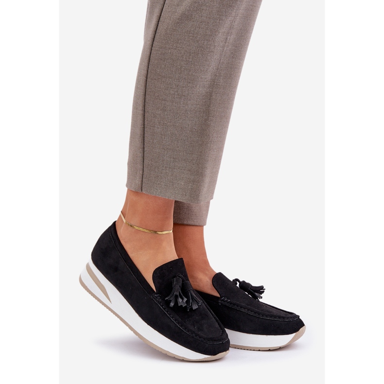 Mokkasiinit herkän ekologisen kiilan kanssa musta 1