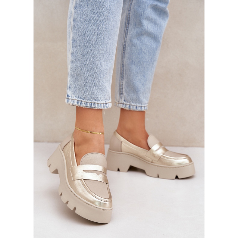 Zazoo Litteät naisten nahkaiset leipät kultaiset kultainen 2