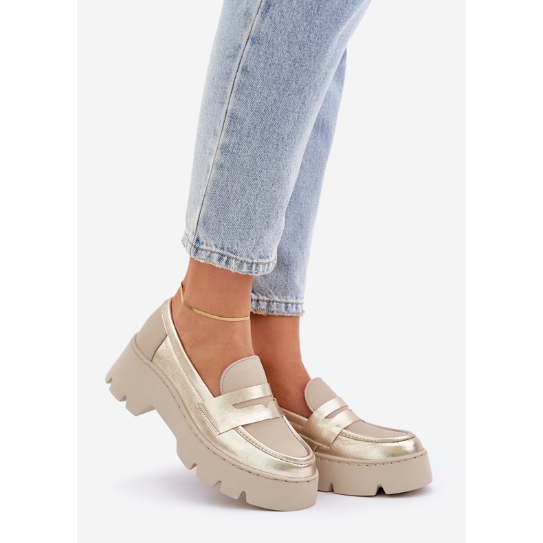 Zazoo Litteät naisten nahkaiset leipät kultaiset kultainen 1