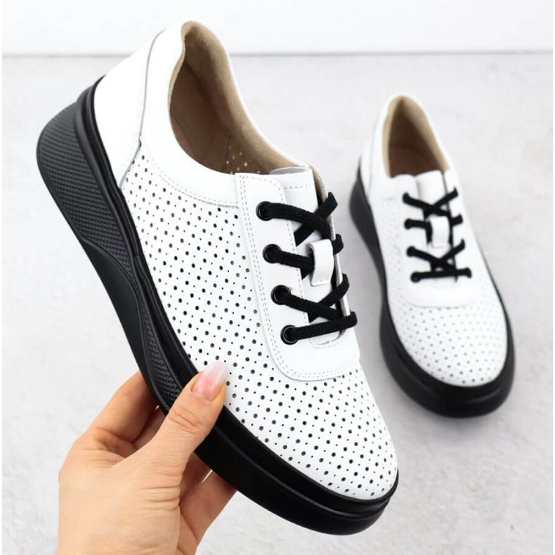 Openwork kengät Vinceza 79506 valkoisella alustalla valkoinen 1