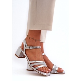 Naisten ekologiset sandaalit Sergio Leone SK046 Hopea -pohjallinen 1