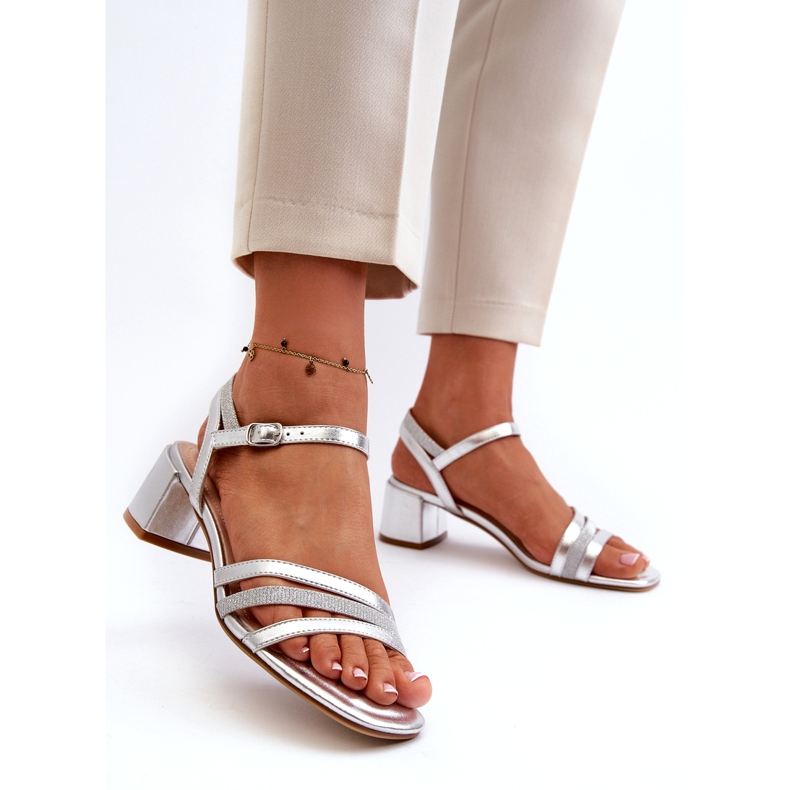 Naisten ekologiset sandaalit Sergio Leone SK046 Hopea -pohjallinen 2