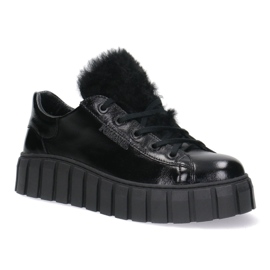 Pollonus Naisten nahkaiset kengät musta musta kaade 5-1578-005 1