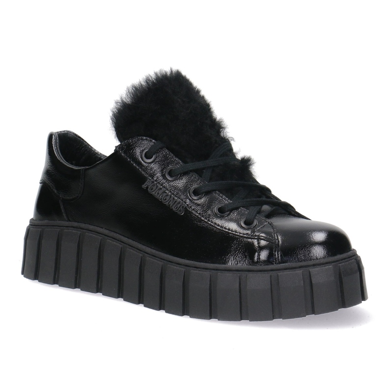 Pollonus Naisten nahkaiset kengät musta musta kaade 5-1578-005 1