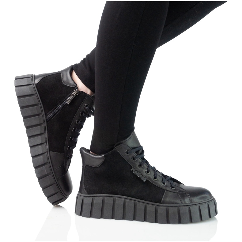 Pollonus Naisten nahkakengät Pollenus Black Face 5-1575-004 musta 2