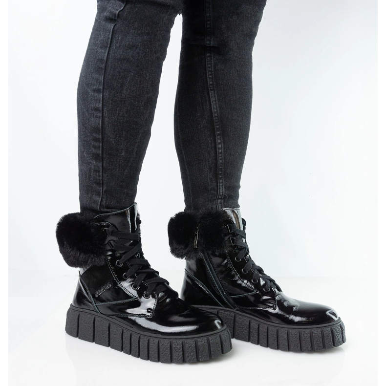 Naisten nahkaiset nahat Pollonus musta ase 5-1574-001 1