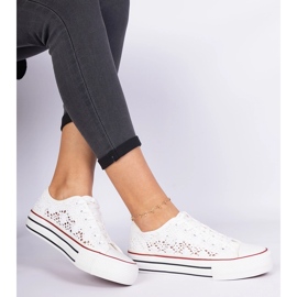 Valkoiset avoimet naisten lenkkarit valkoinen 1