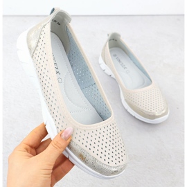 Nahkaballeriinit Openwork Comfort Beige Vinceza 95323 1