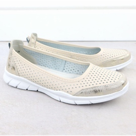 Nahkaballeriinit Openwork Comfort Beige Vinceza 95323 2