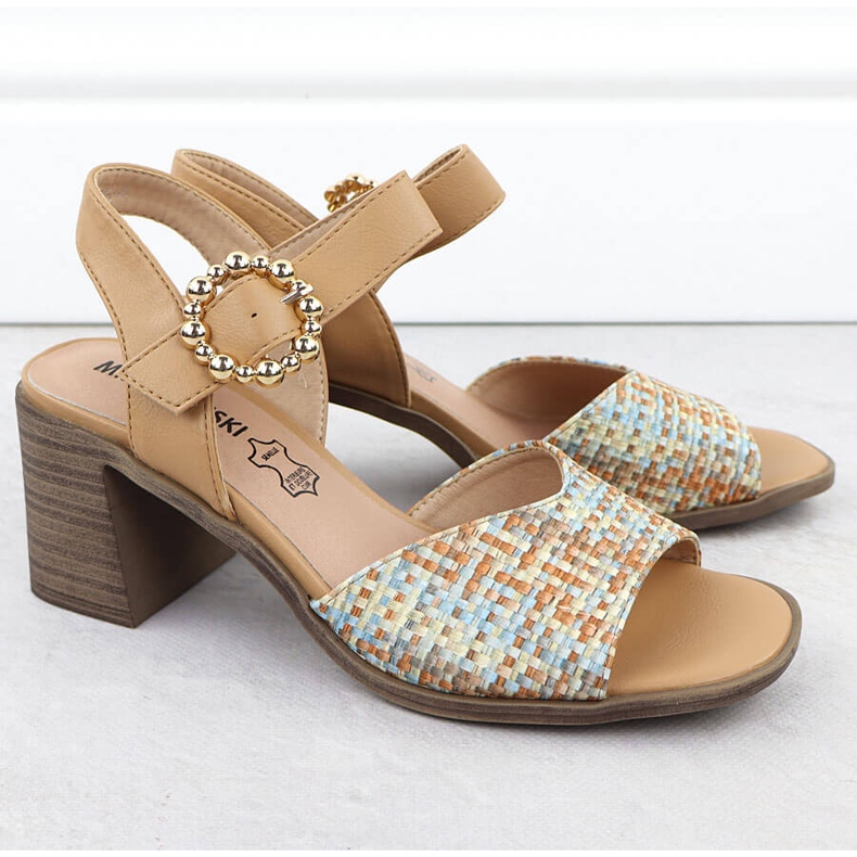 Naisten sandaalit Beige Braids M. Daszyński MR24125-4 2