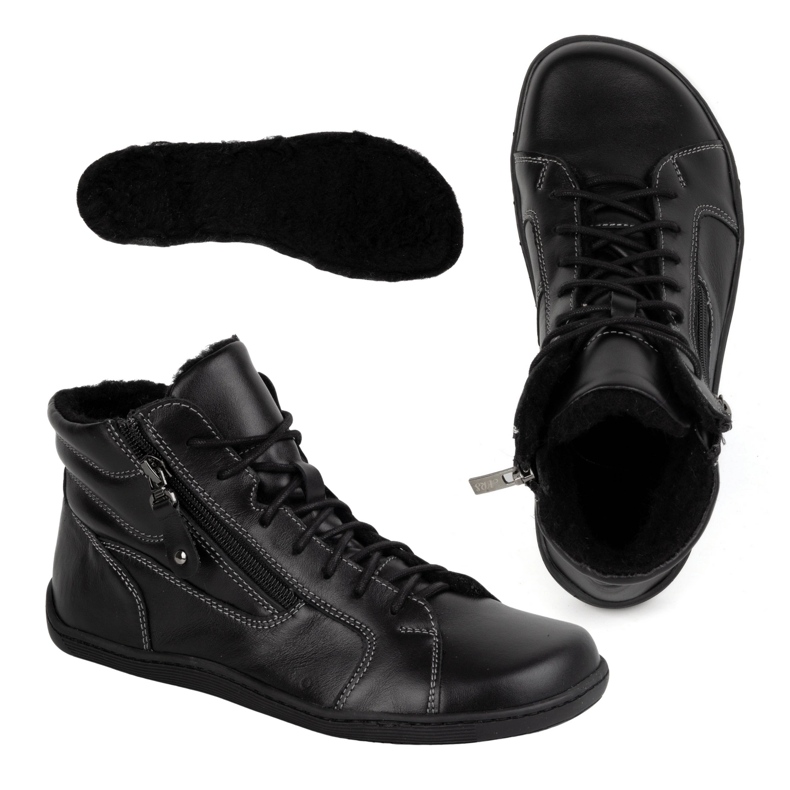 Olivier Naisten minimalistiset avojaloin nahkaiset talvikengät 1261 musta 2