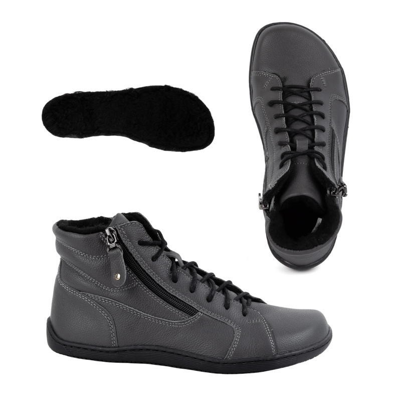 Olivier Naisten minimalistiset avojaloin nahkaiset talvikengät 1261 harmaa 1