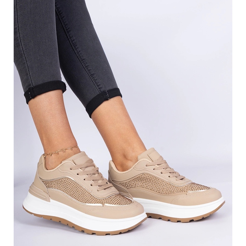 Ruskeat naisten lenkkarit zirkonilla 1