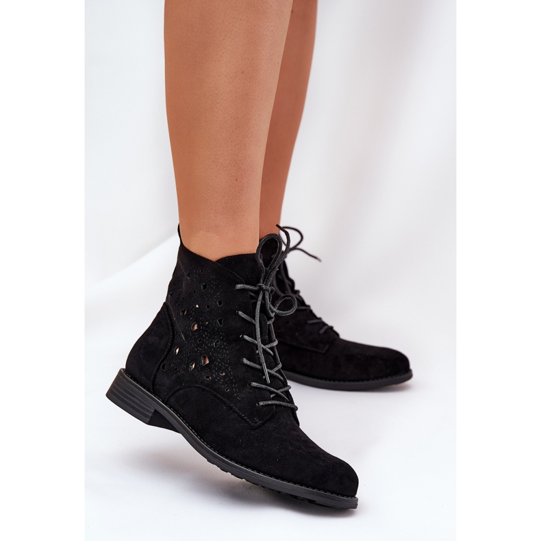 Nauhatkengät avoimella kuviolla S.Barski Hy51-136 Musta 2