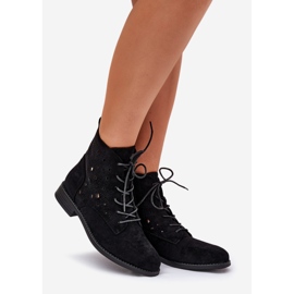 Nauhatkengät avoimella kuviolla S.Barski Hy51-136 Musta 1