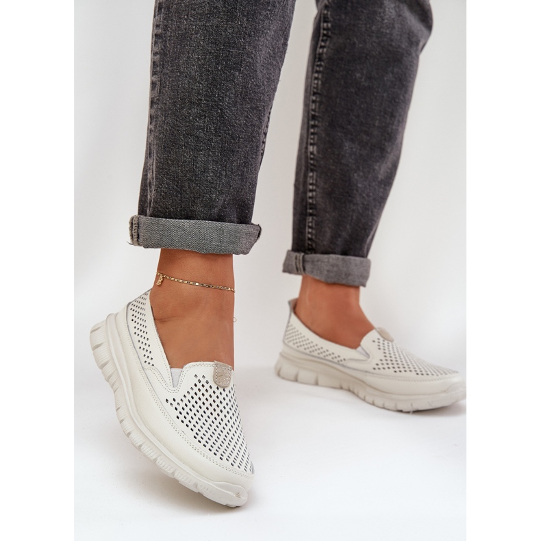 Evento Valon nahkainen avoin työsuhde 24pb18-6870 valkoinen 2