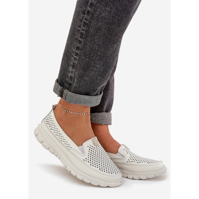 Evento Valon nahkainen avoin työsuhde 24pb18-6870 valkoinen 1