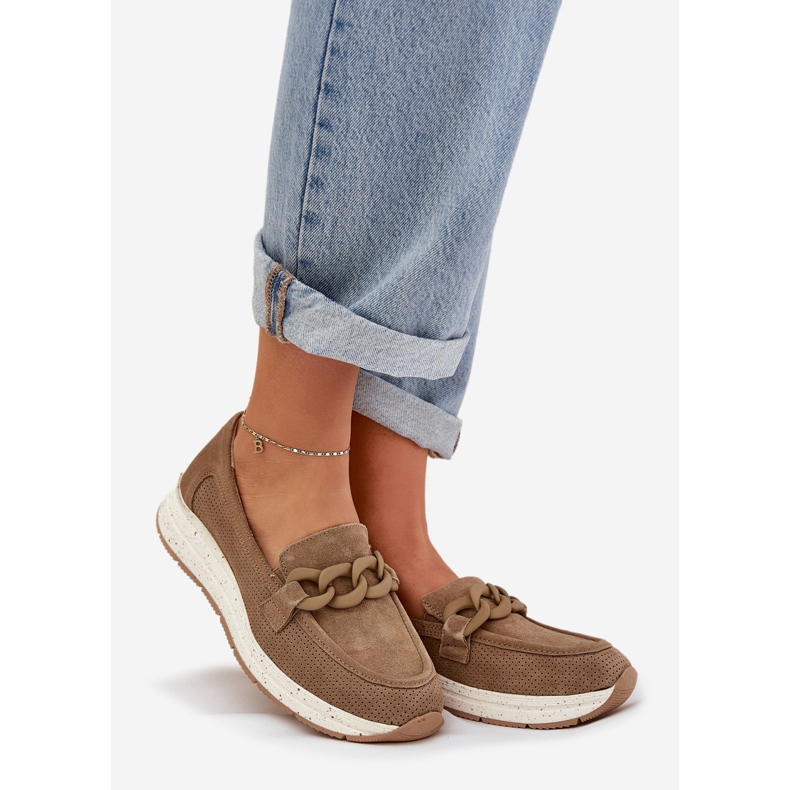 S.Barski Mokkanahkaiset leipät laiturilla D&amp;A TW552 Brown -ketjun kanssa ruskea 1