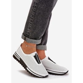 S.Barski Laitetut naisten kengät, jotka on valmistettu luonnollisesta nahasta S. Barski LR51-672 valkoinen 1