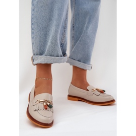 S.Barski Nahka tyylikäs litteän korkojen leipät S. Barski LR51-768 beige 2