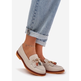 S.Barski Nahka tyylikäs litteän korkojen leipät S. Barski LR51-768 beige 1