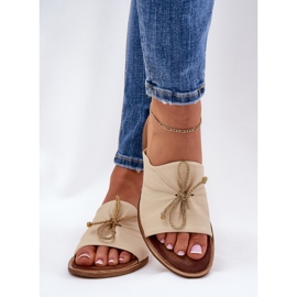 Zazoo 2659 Naisten nahkatohvelit beige 2