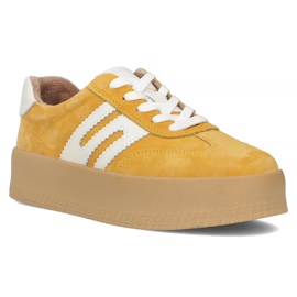 Nahka -lenkkarit Filippo DP6994/25 żółty Suede keltainen 1