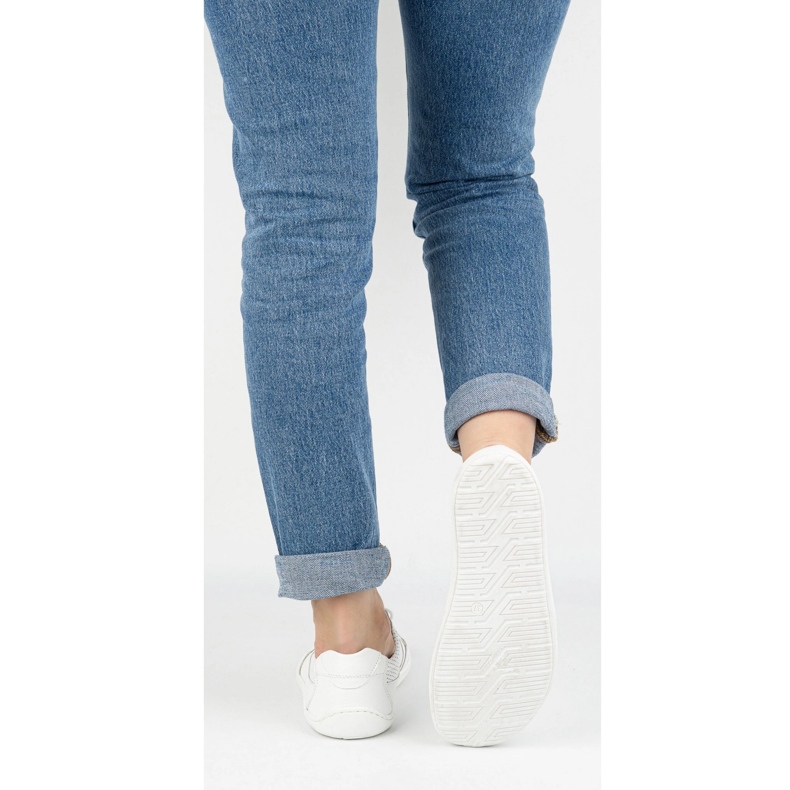 Olivier Paljain jaloin naiset minimalistiset nahka -lenkkarit 770 rei'itetty valkoinen 1