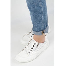 Olivier Paljain jaloin naiset minimalistiset nahka -lenkkarit 770 rei'itetty valkoinen 2