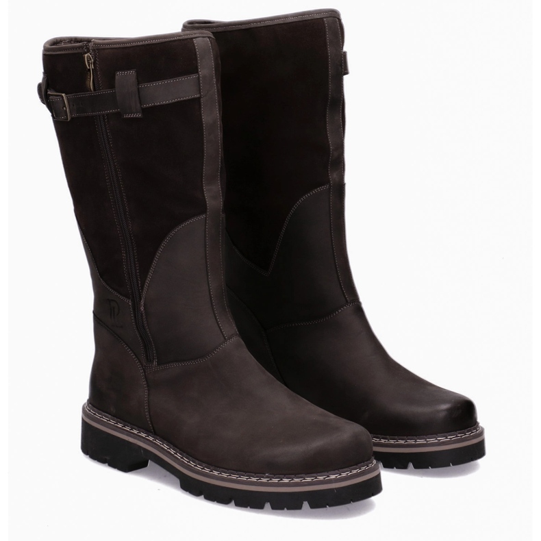 Kestävä taktinen saappaat-myśliwskie nahka Baribal Pollonus ruskea 6-0104-001 1